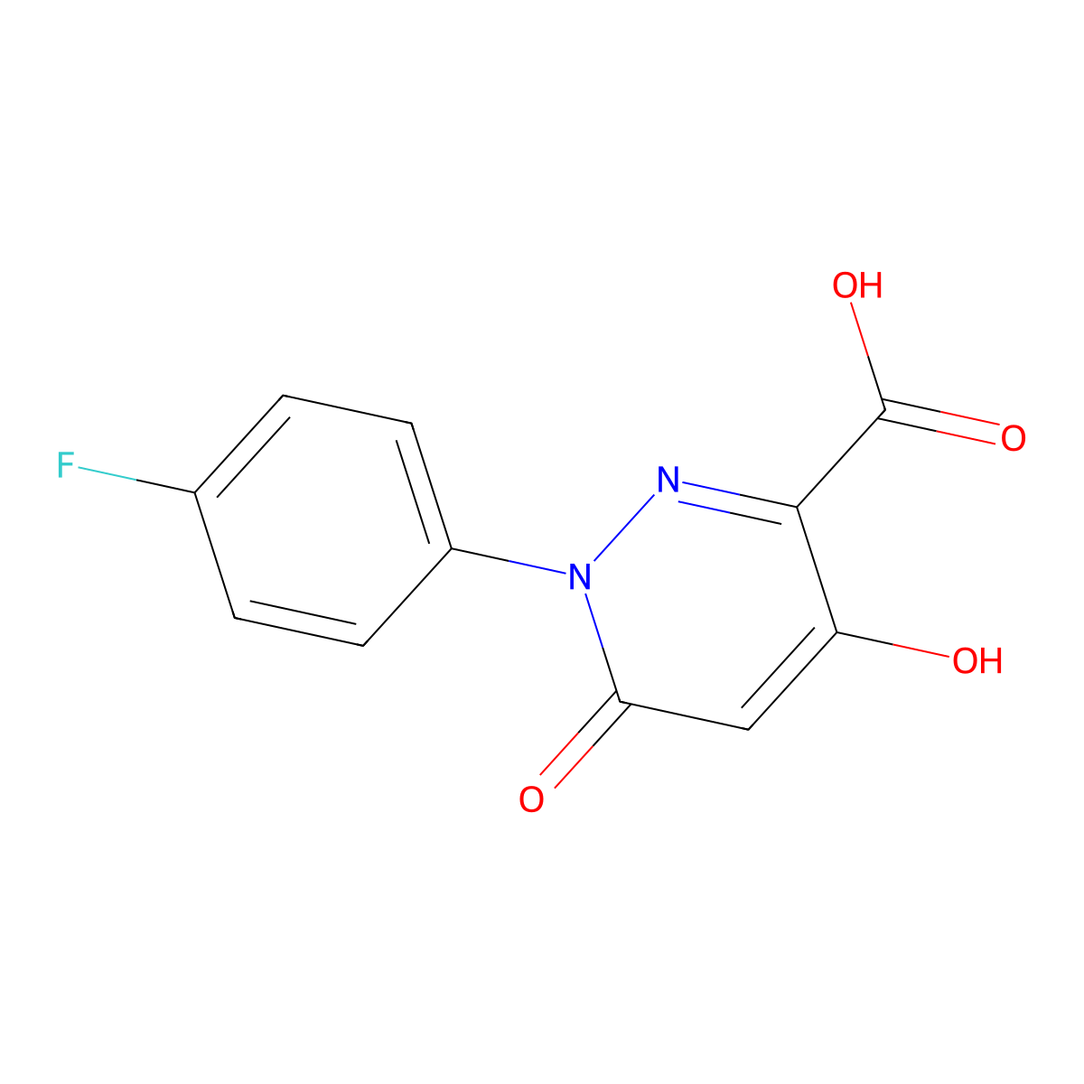 1-(4-Fluorophenyl)-4-hydroxy-6-oxo-1,6-dihydropyridazine-3-carboxylic acid molecular structure, CAS 1018498-97-9