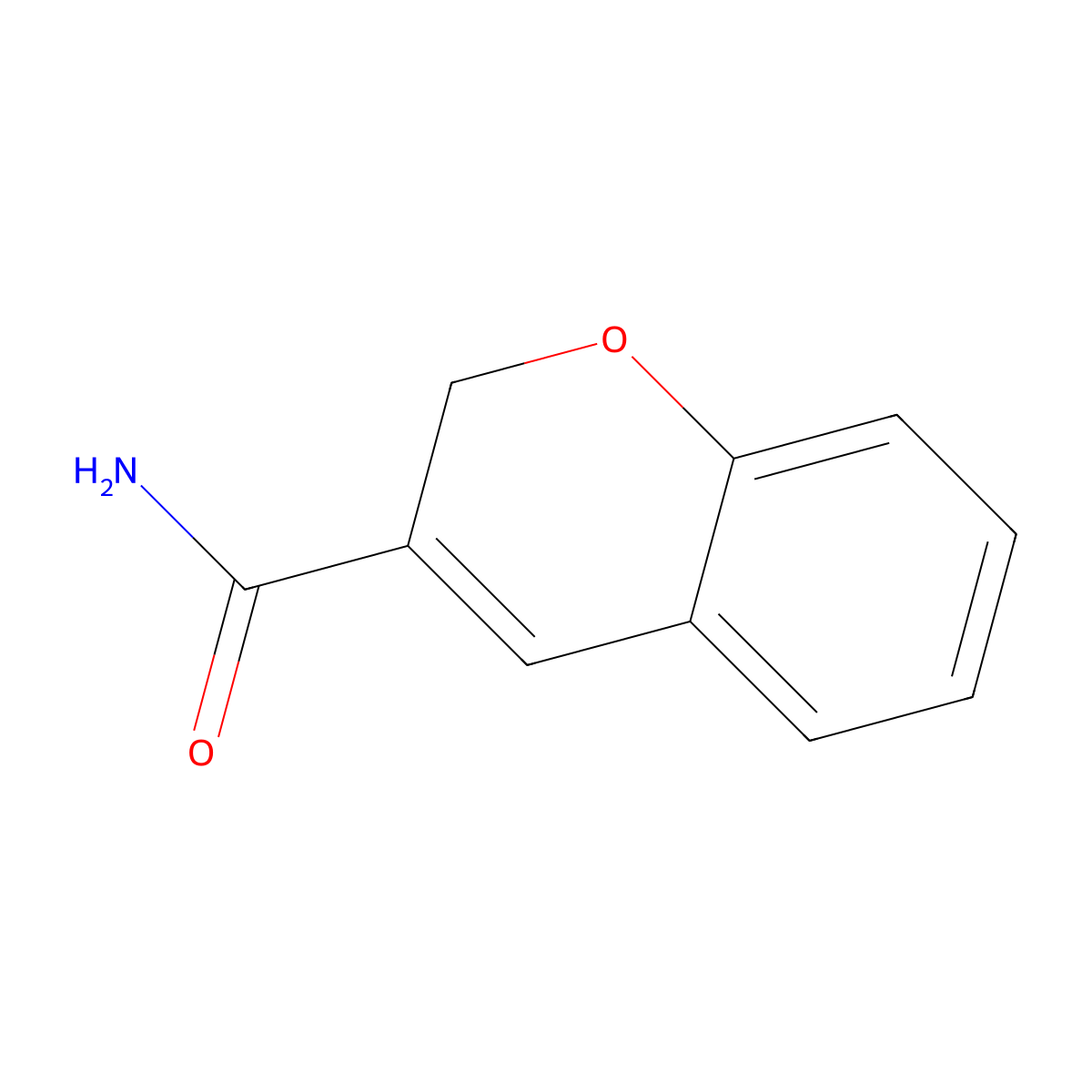 Delta(3)-chromene-3-carboxamide molecular structure, CAS 10185-00-9