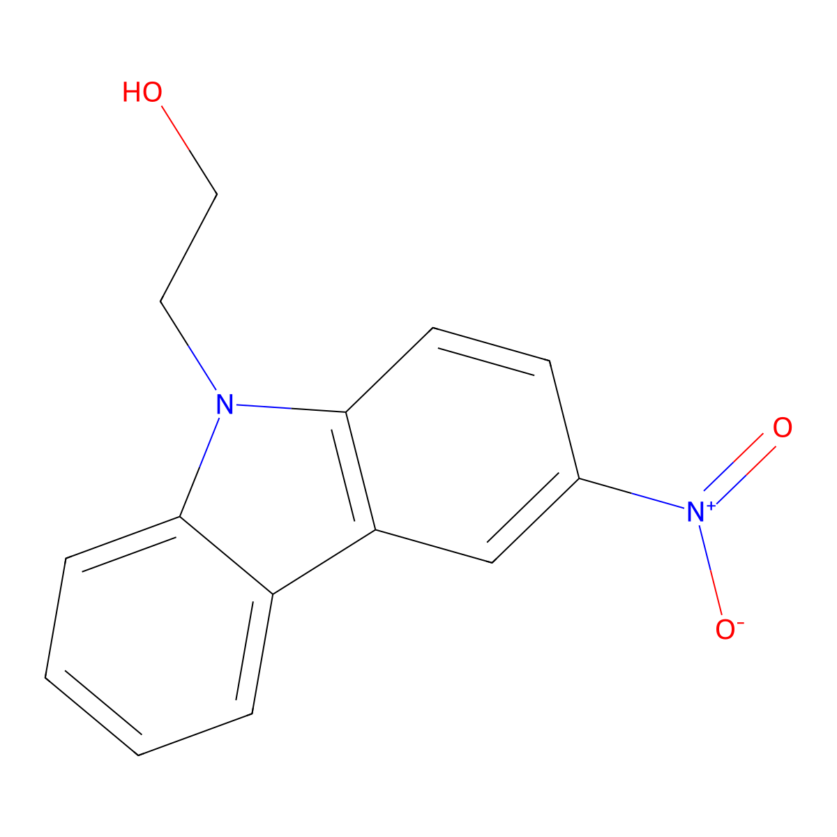 2-(3-nitro-9H-carbazol-9-yl)ethanol molecular structure, CAS 10185-45-2