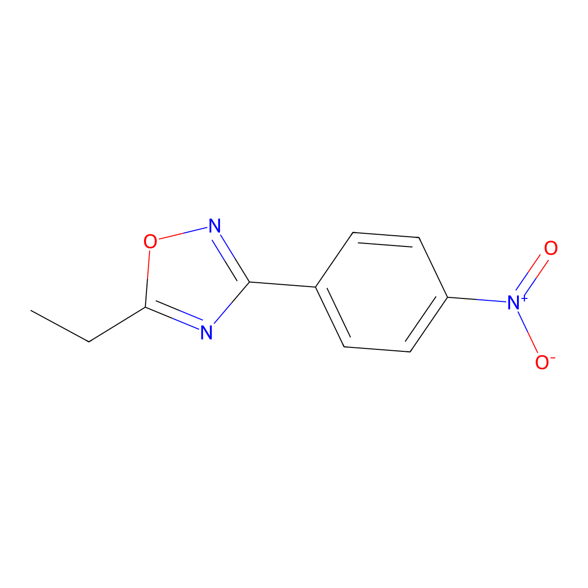 5-Ethyl-3-(4-nitrophenyl)-1,2,4-oxadiazole molecular structure, CAS 10185-65-6