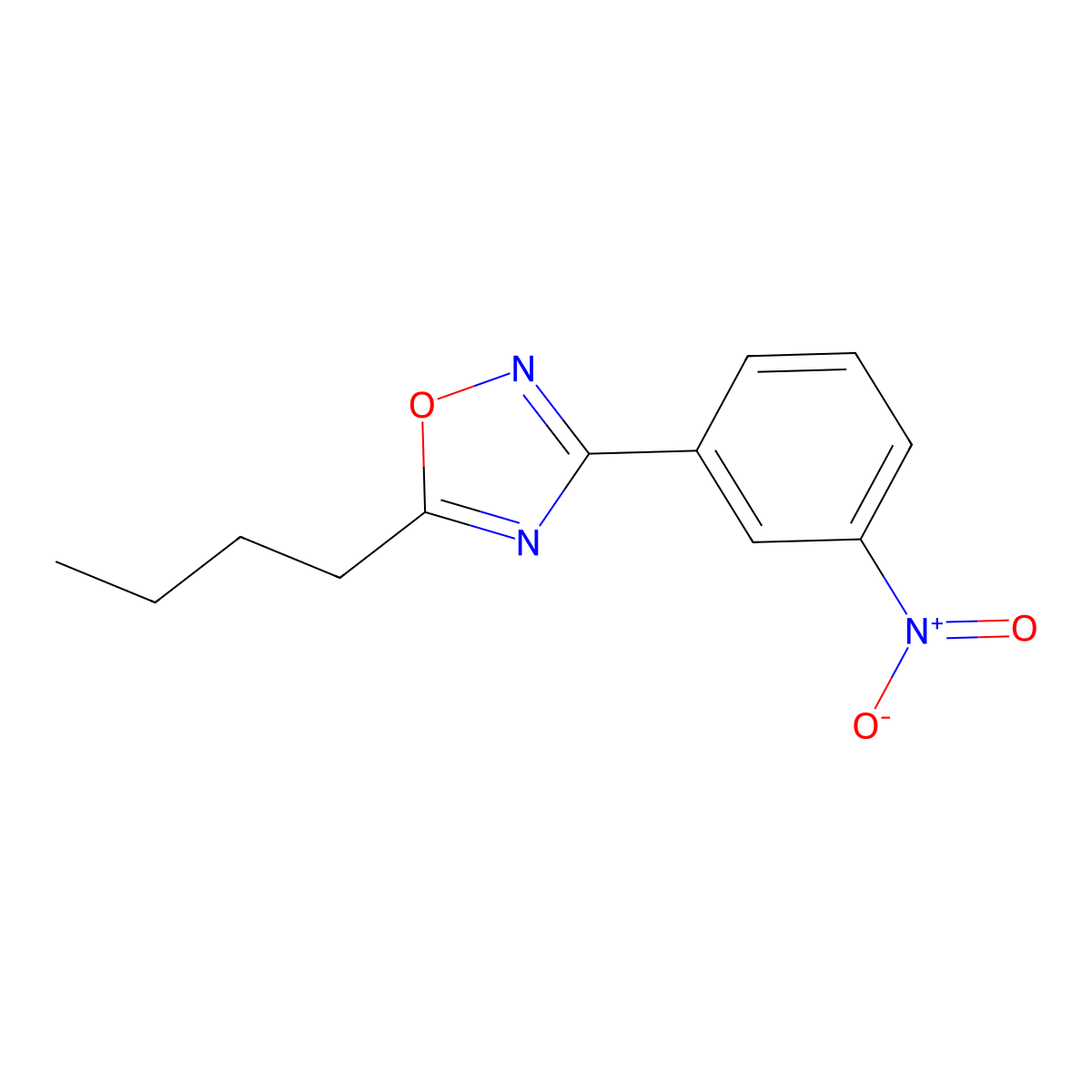 5-Butyl-3-(3-nitrophenyl)-1,2,4-oxadiazole molecular structure, CAS 10185-66-7