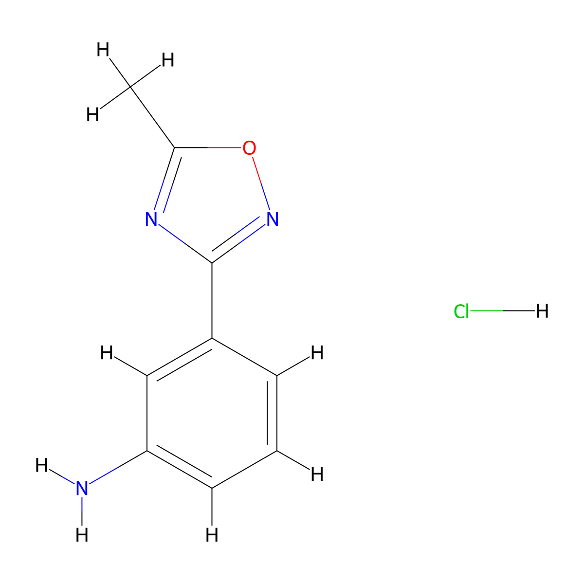 3-(5-Methyl-1,2,4-oxadiazol-3-yl)aniline hydrochloride molecular structure, CAS 10185-70-3