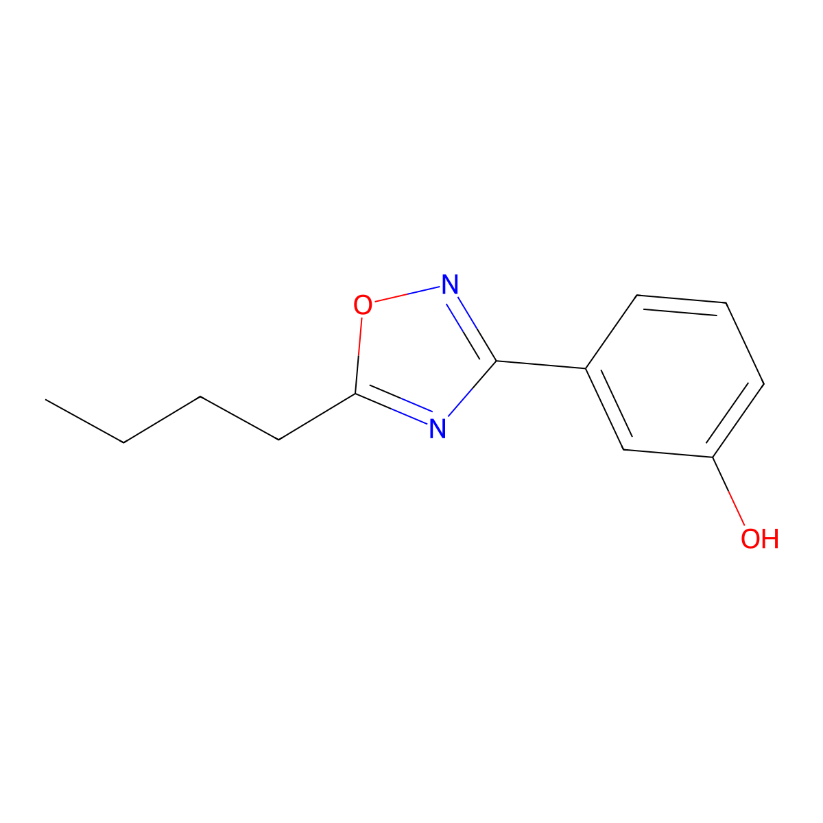 3-(5-Butyl-1,2,4-oxadiazol-3-yl)phenol molecular structure, CAS 10185-80-5