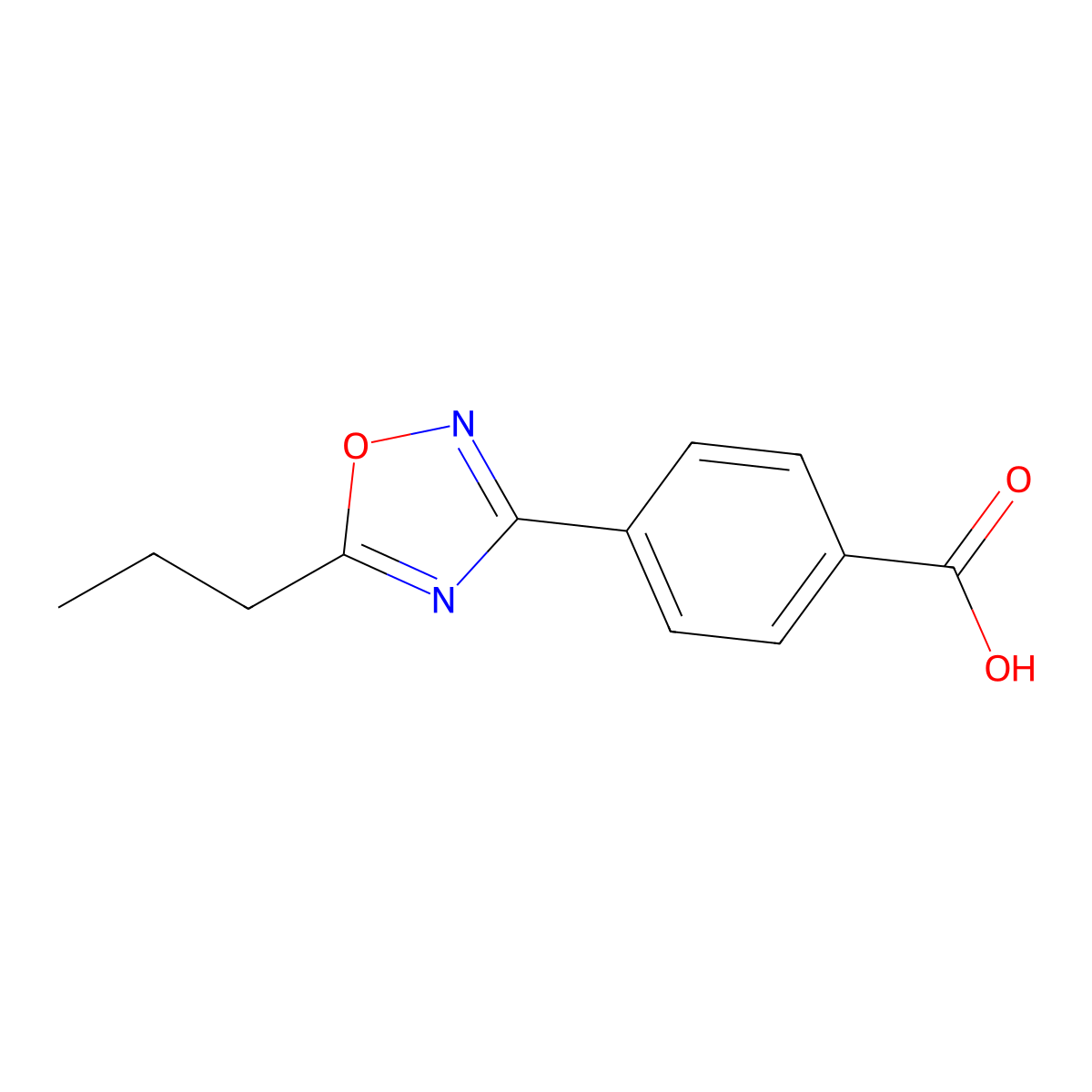 4-(5-Propyl-1,2,4-oxadiazol-3-yl)benzoic acid molecular structure, CAS 10185-91-8
