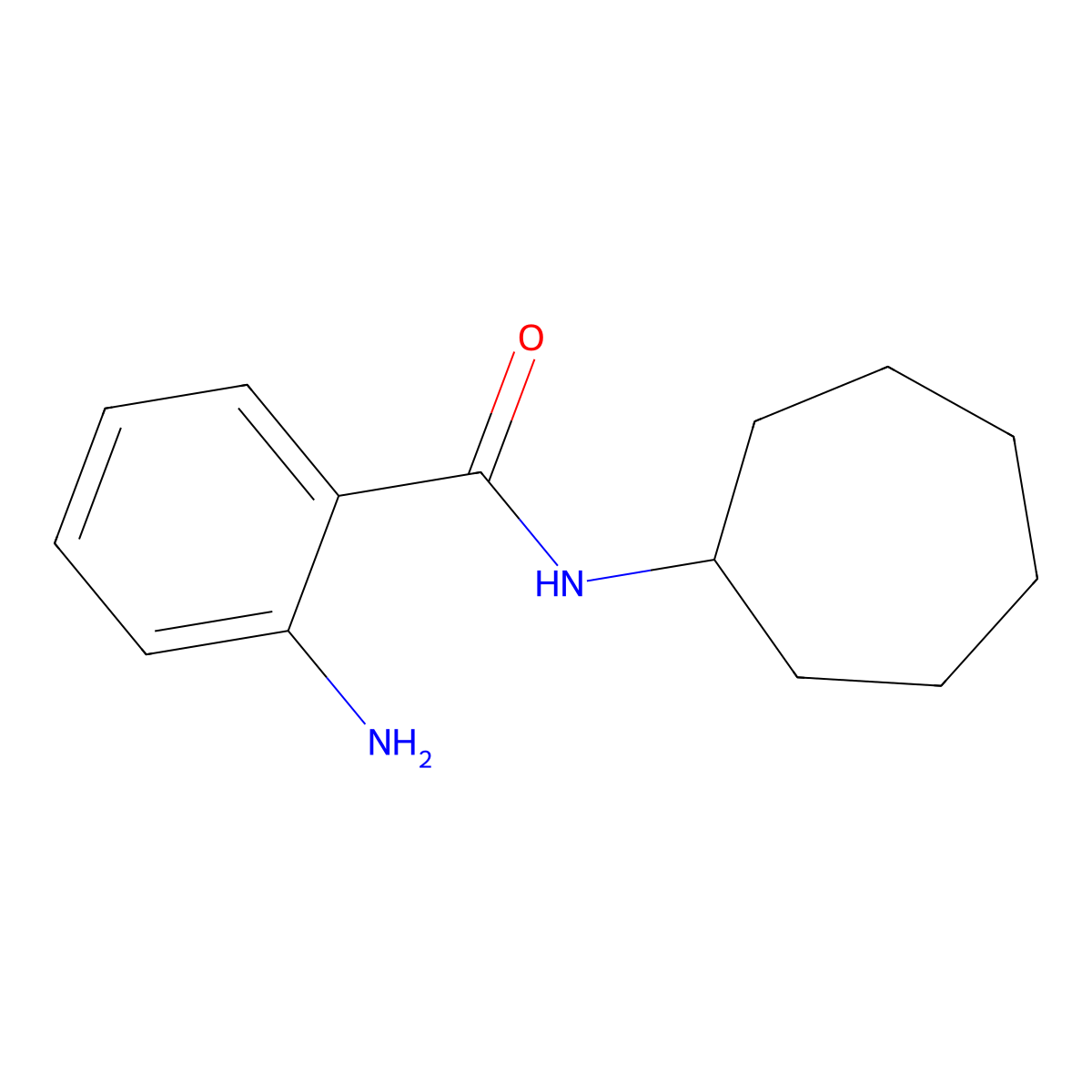 2-amino-N-cycloheptylbenzamide molecular structure, CAS 1018500-01-0