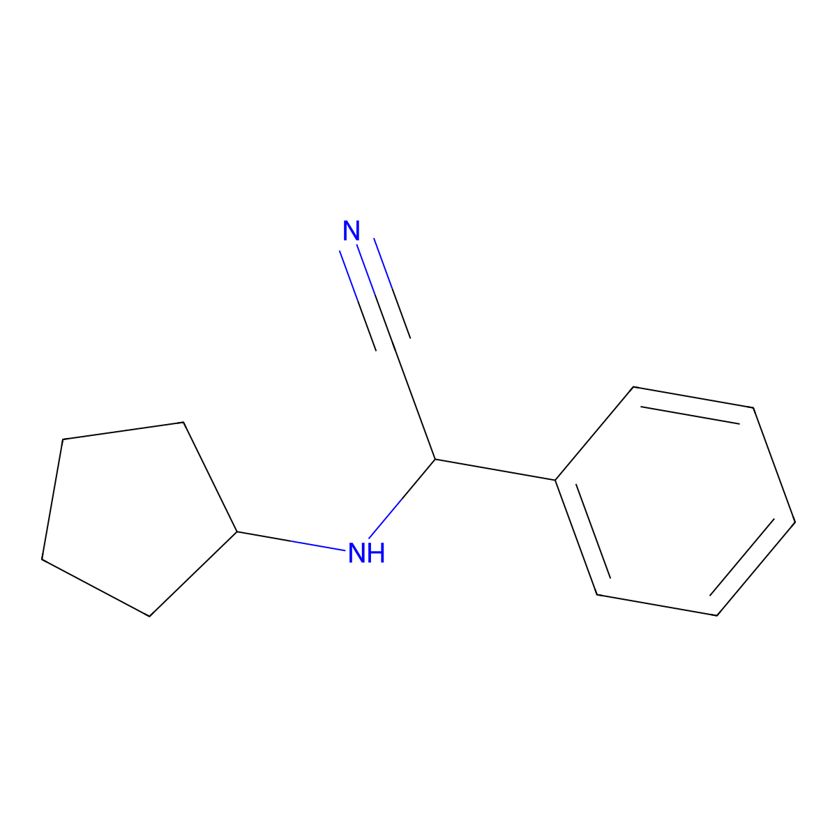 (Cyclopentylamino)(phenyl)acetonitrile molecular structure, CAS 1018501-11-5