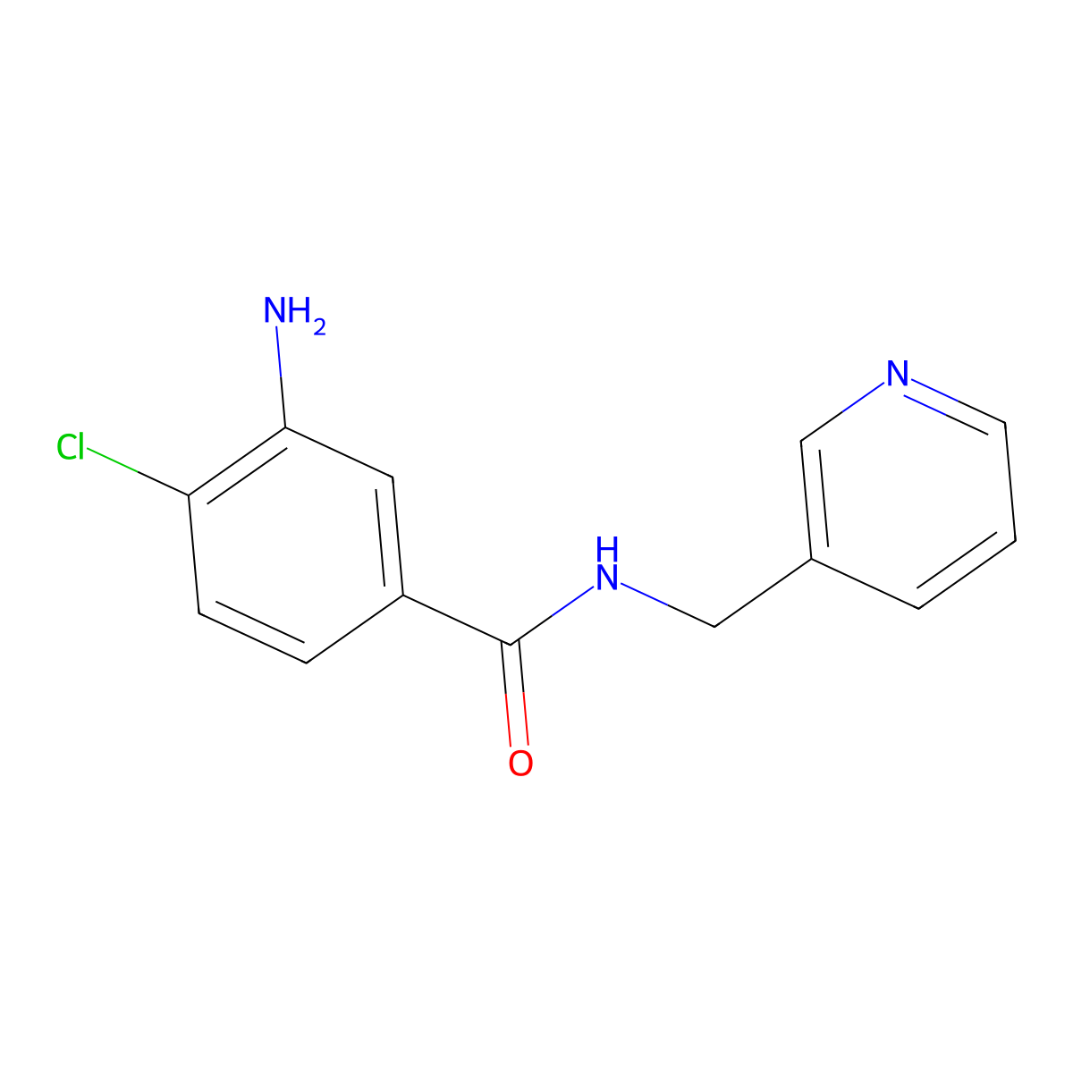 3-Amino-4-chloro-N-(3-pyridylmethyl)benzamide molecular structure, CAS 1018502-06-1