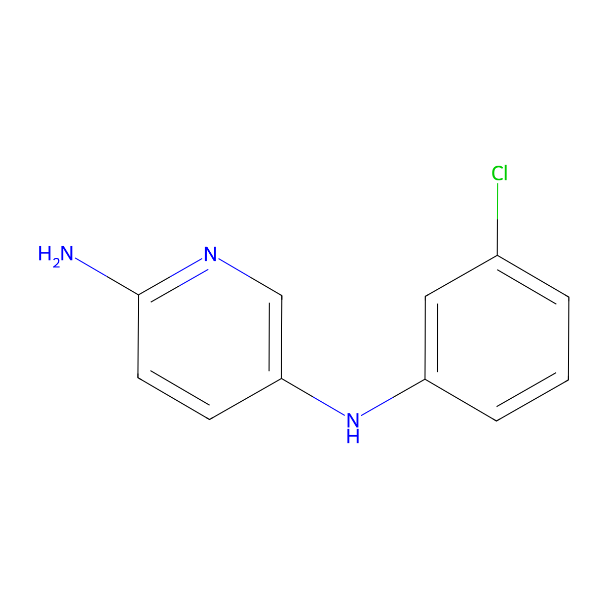 N5-(3-chlorophenyl)pyridine-2,5-diamine molecular structure, CAS 1018503-96-2