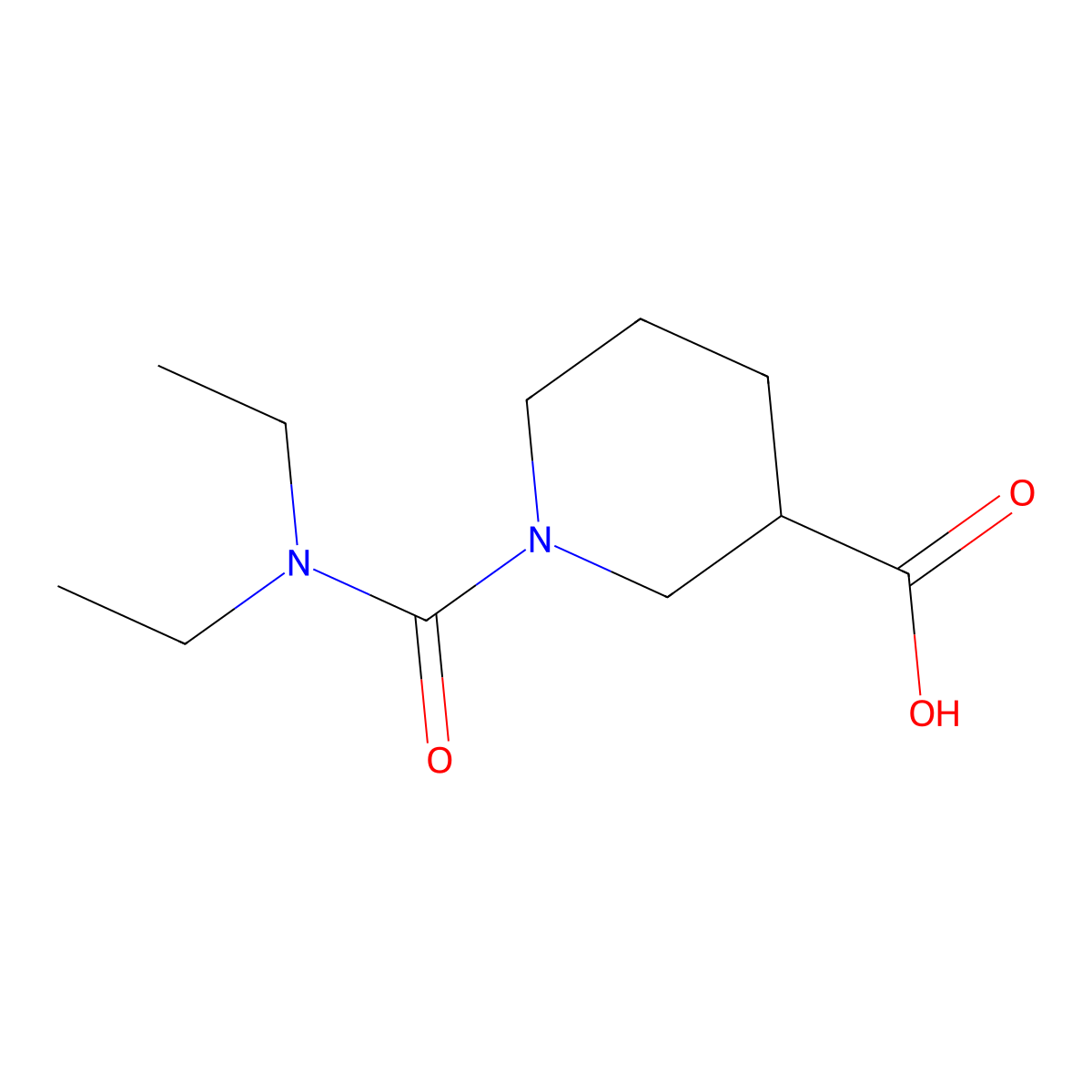 1-(Diethylcarbamoyl)piperidine-3-carboxylic acid molecular structure, CAS 1018504-07-8
