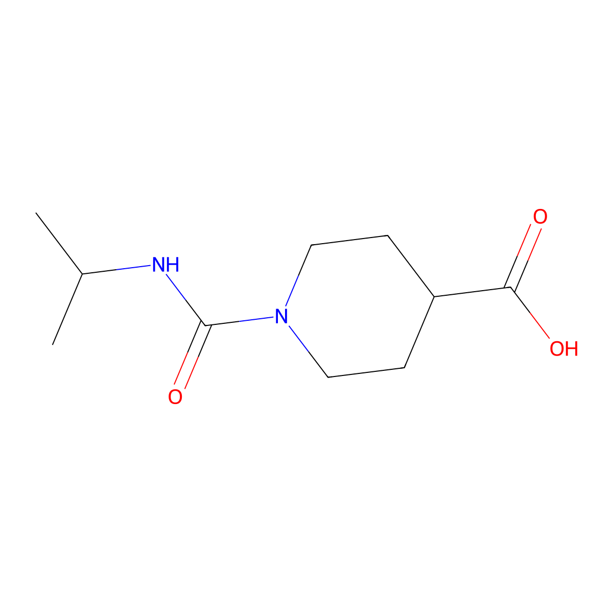 1-[(Propan-2-yl)carbamoyl]piperidine-4-carboxylic acid molecular structure, CAS 1018504-63-6