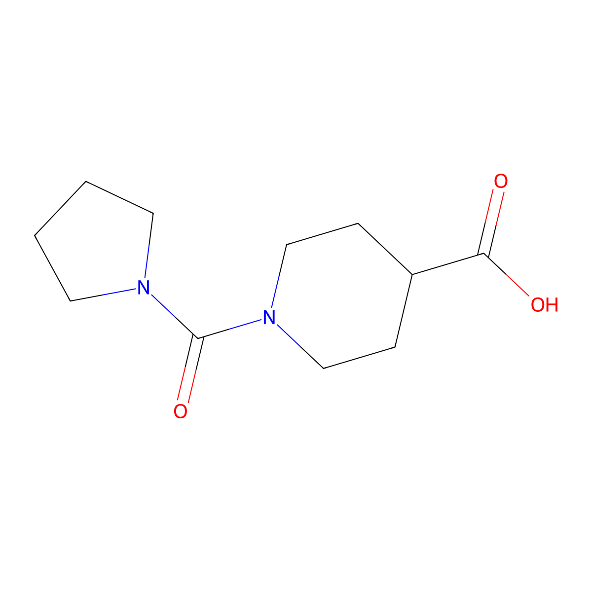1-(Pyrrolidine-1-carbonyl)piperidine-4-carboxylic acid molecular structure, CAS 1018504-67-0