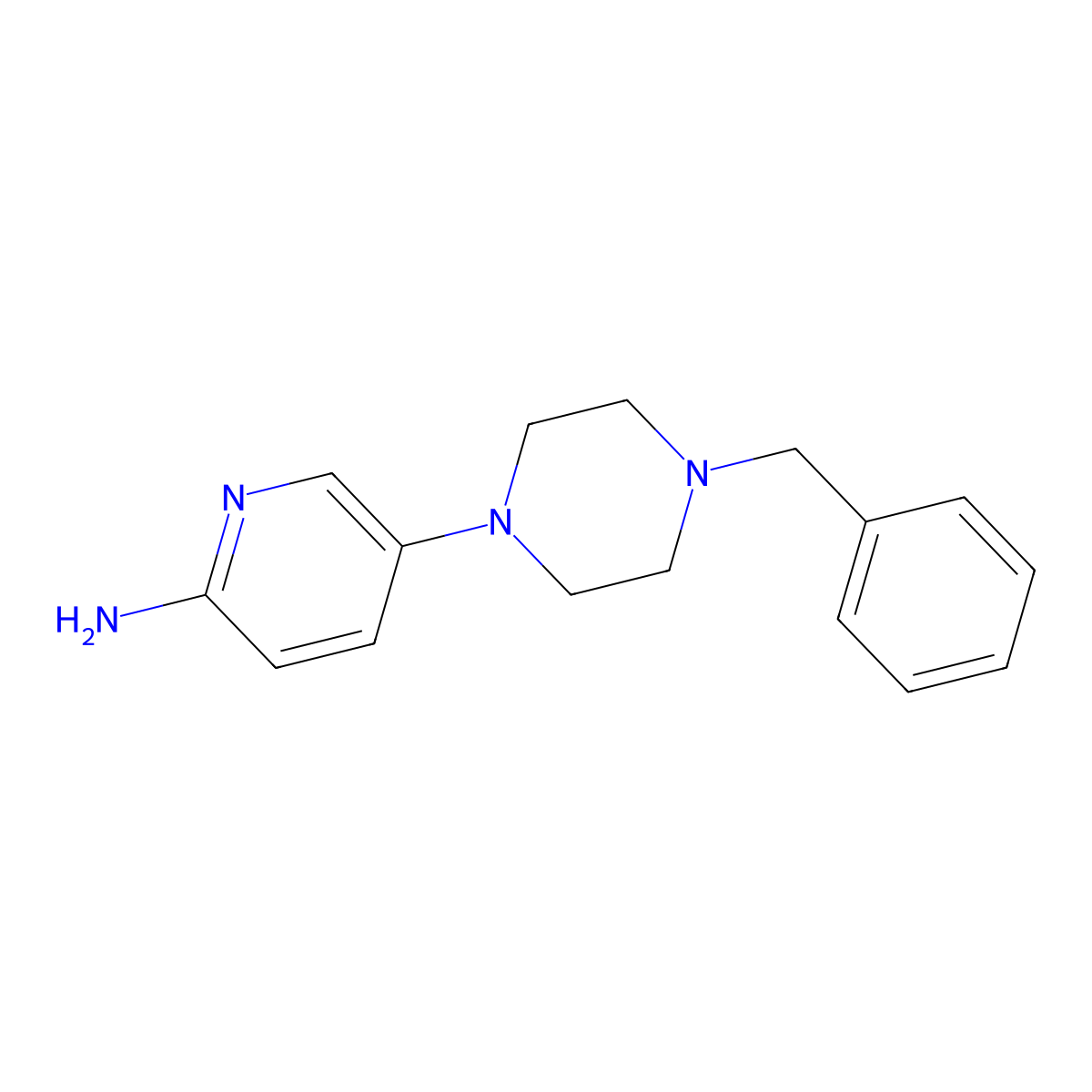 5-(4-Benzylpiperazin-1-yl)pyridin-2-amine molecular structure, CAS 1018505-55-9