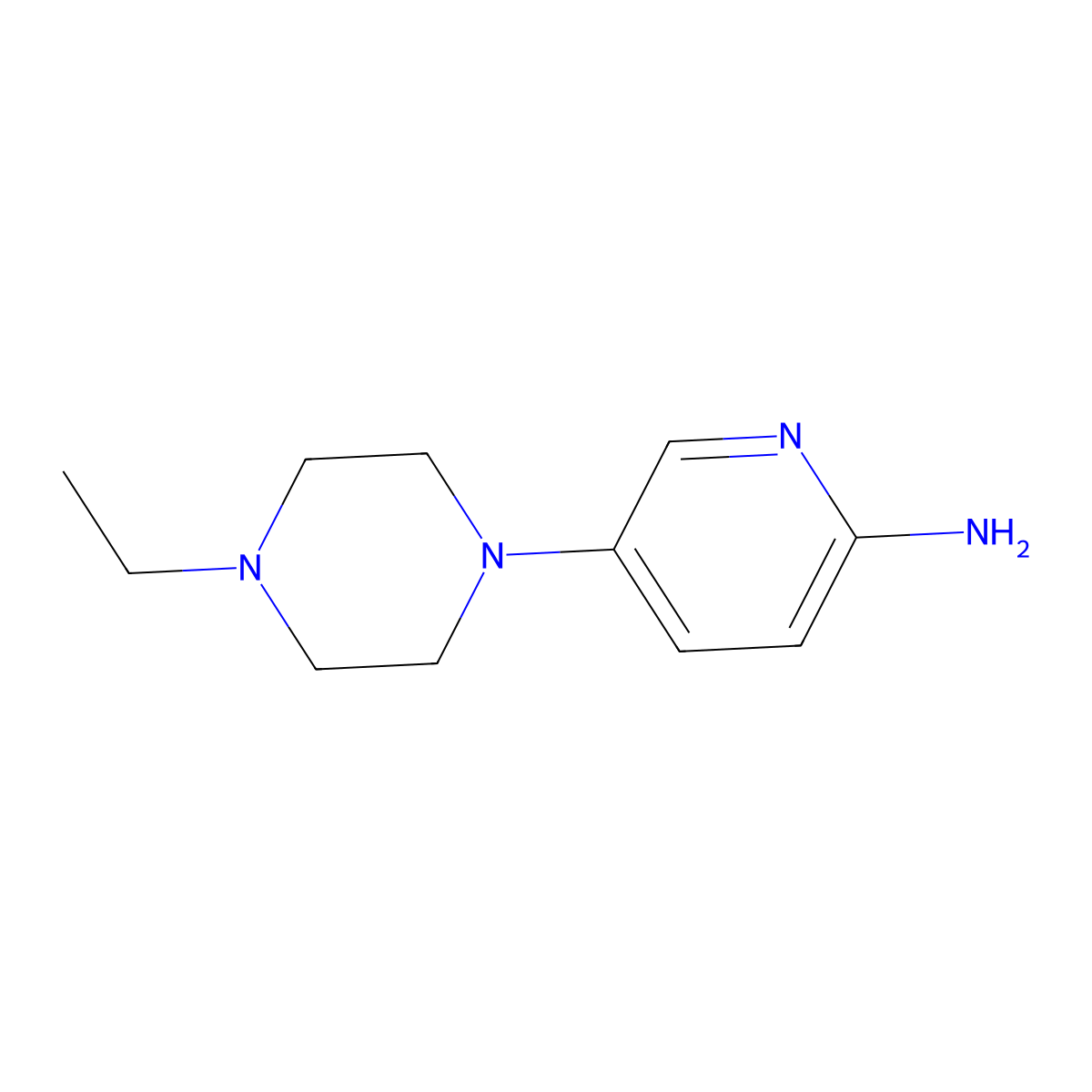 5-(4-Ethylpiperazin-1-yl)pyridin-2-amine molecular structure, CAS 1018505-59-3