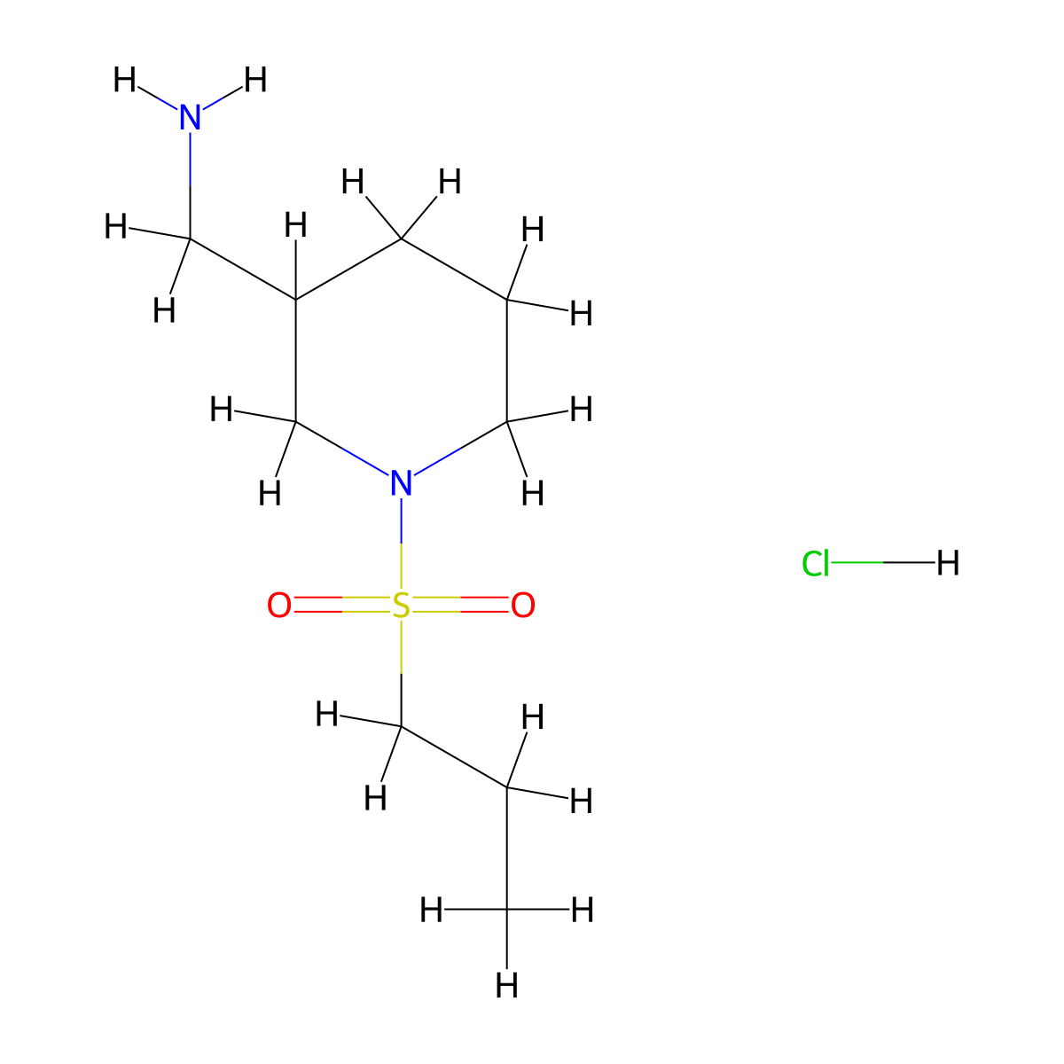 (1-(Propylsulfonyl)piperidin-3-yl)methanamine hydrochloride molecular structure, CAS 1018506-32-5