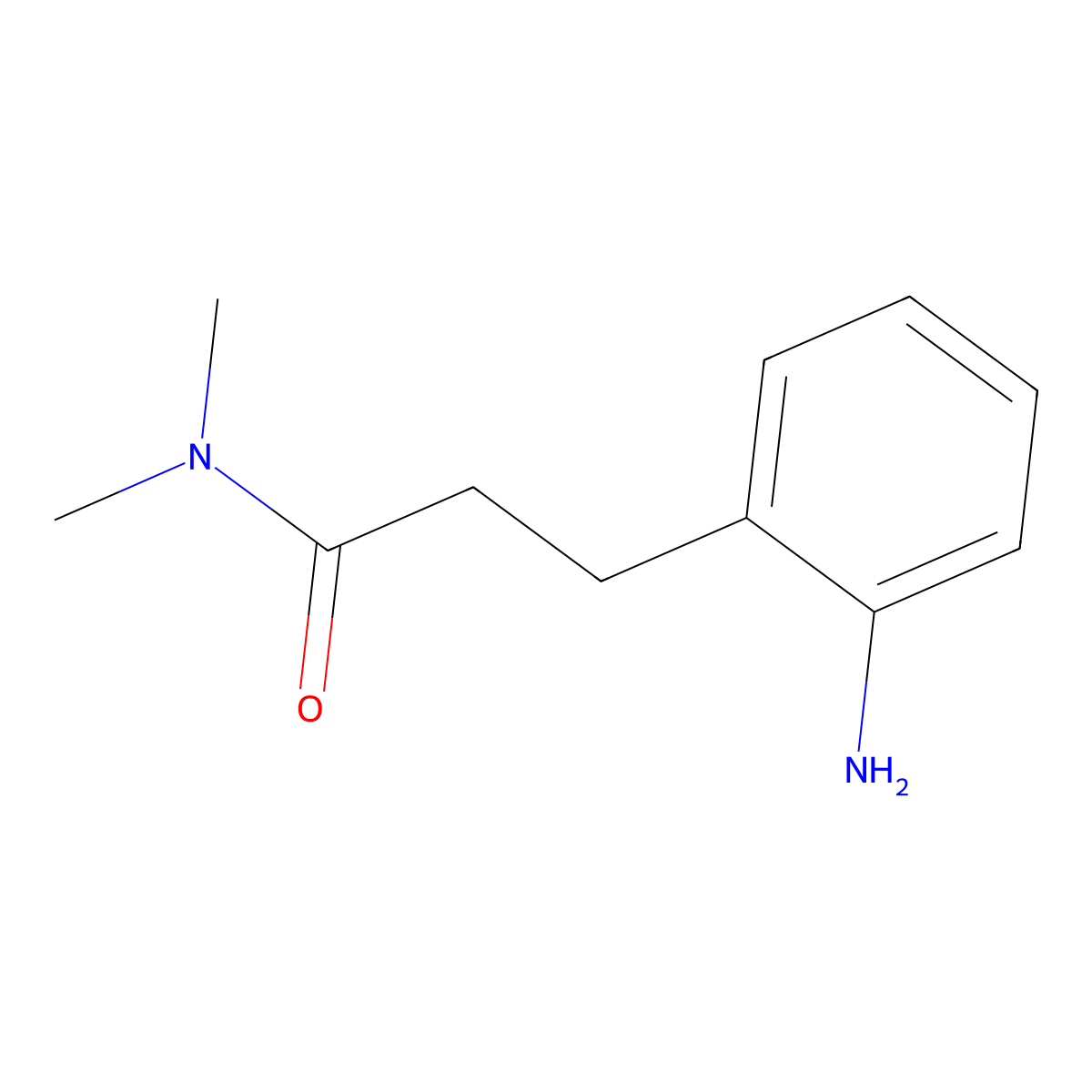 3-(2-aminophenyl)-N,N-dimethylpropanamide molecular structure, CAS 1018506-33-6