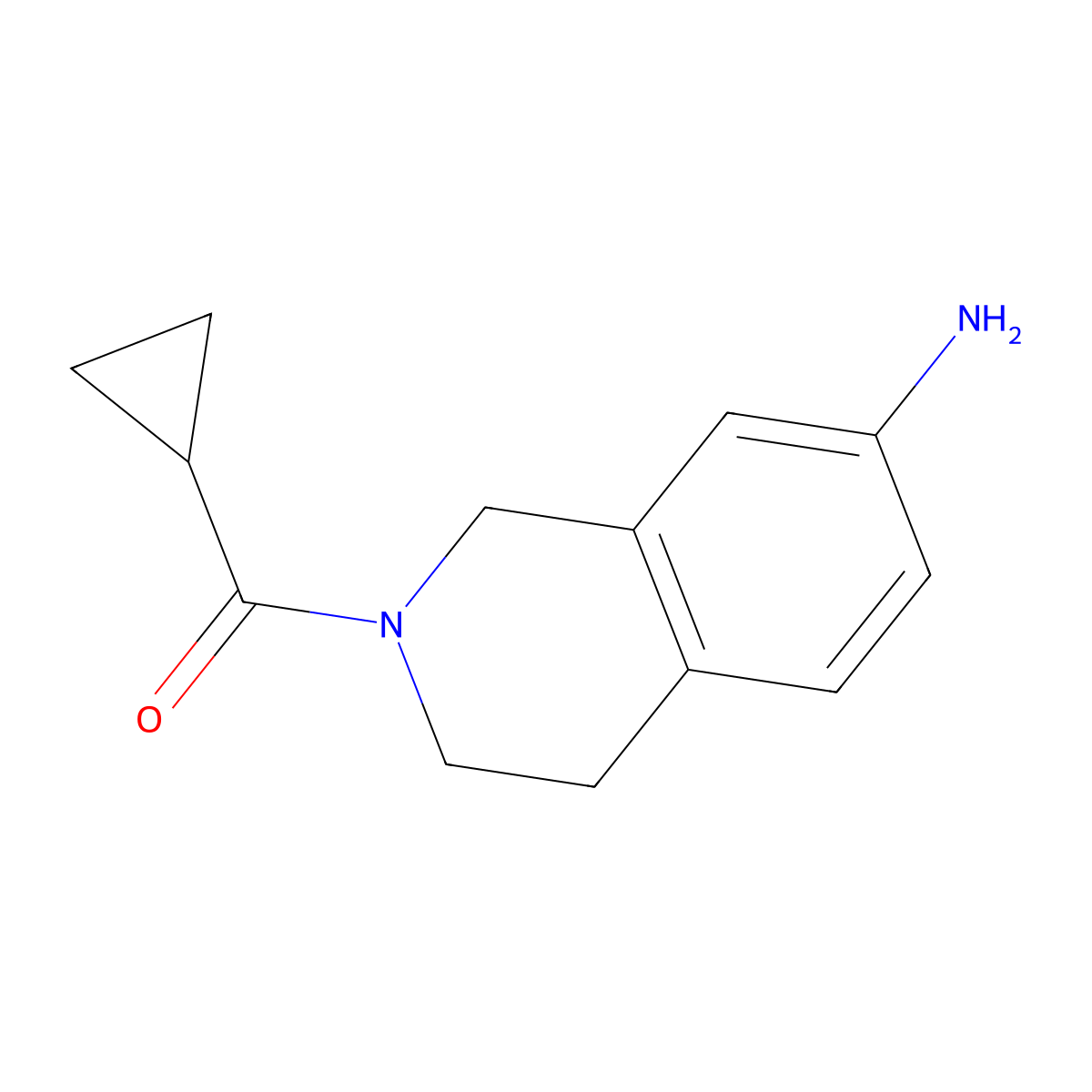 2-(Cyclopropylcarbonyl)-1,2,3,4-tetrahydroisoquinolin-7-amine molecular structure, CAS 1018509-47-1
