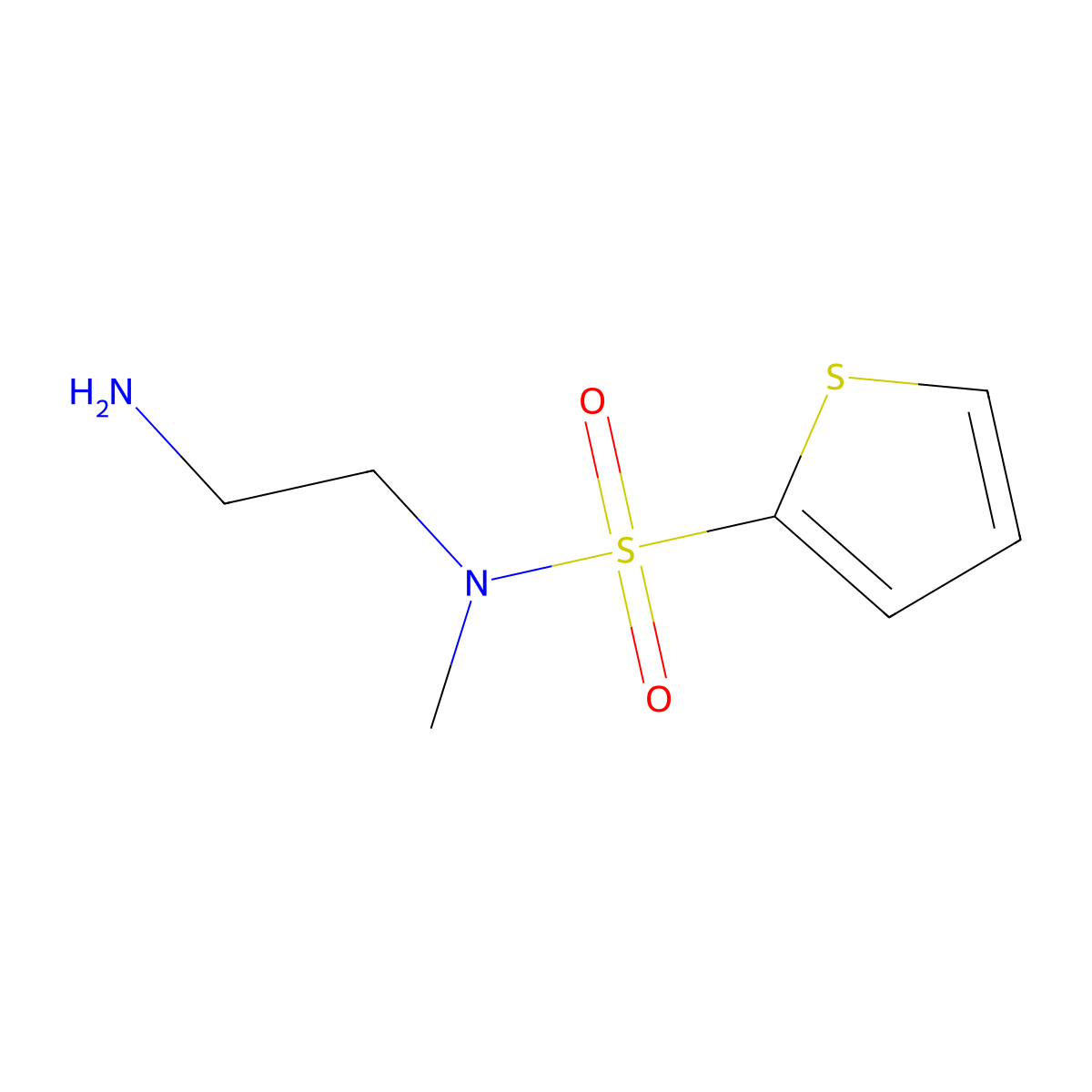 N-(2-aminoethyl)-N-methylthiophene-2-sulfonamide molecular structure, CAS 1018512-24-7