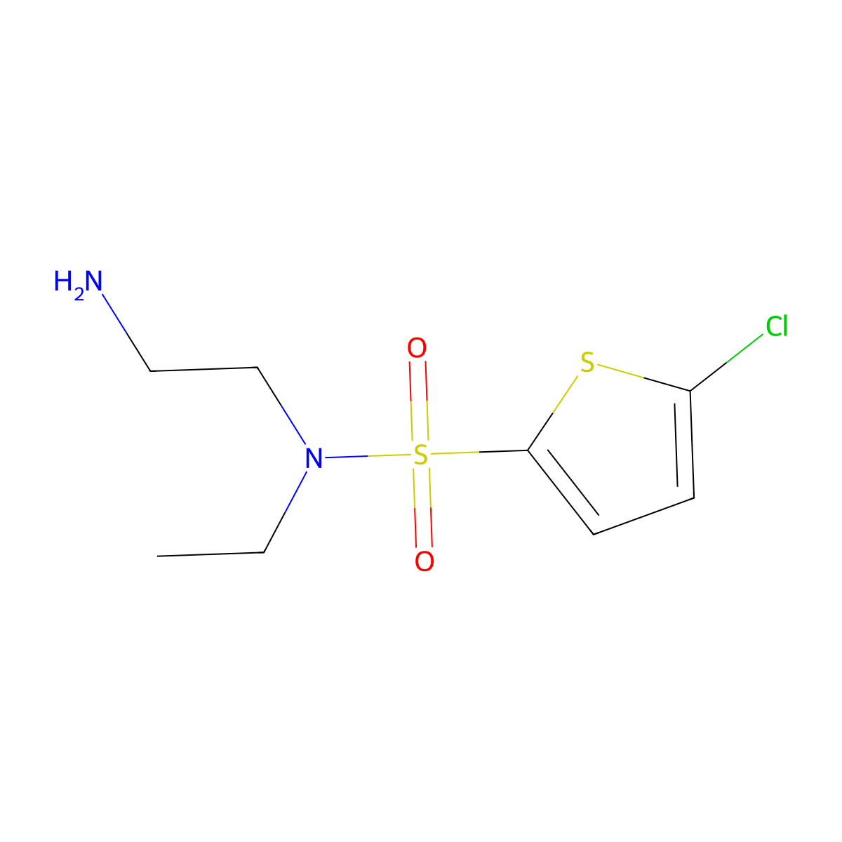 N-(2-aminoethyl)-5-chloro-N-ethylthiophene-2-sulfonamide molecular structure, CAS 1018513-22-8