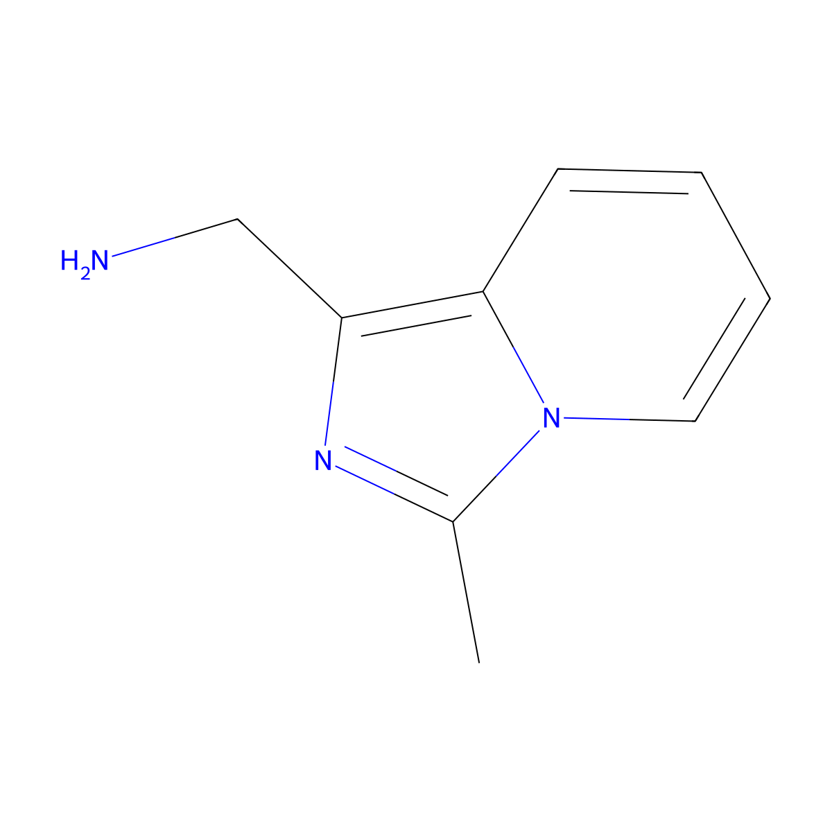 1-{3-Methylimidazo[1,5-a]pyridin-1-yl}methanamine molecular structure, CAS 1018517-63-9