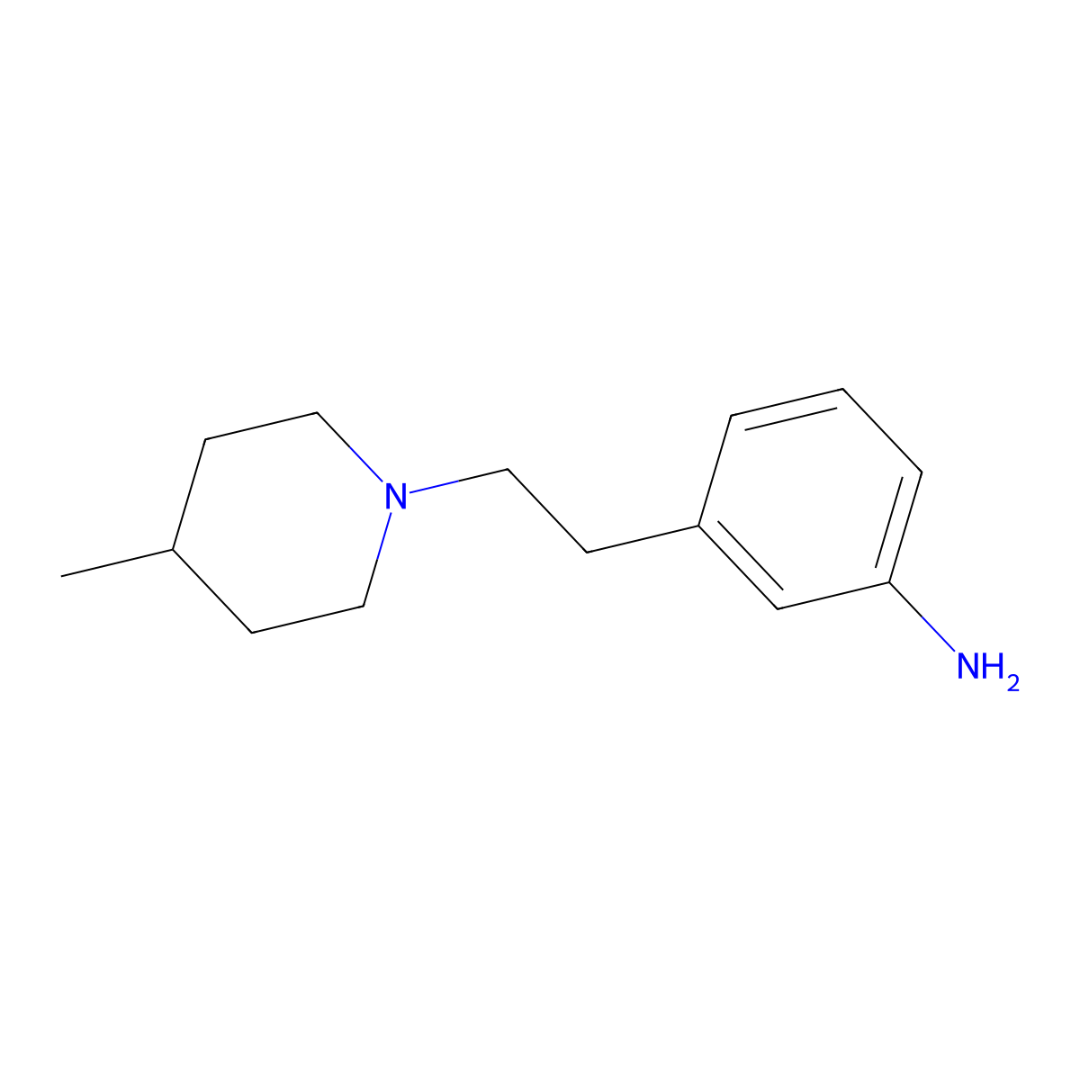 3-(2-(4-Methylpiperidin-1-yl)ethyl)aniline molecular structure, CAS 1018517-70-8