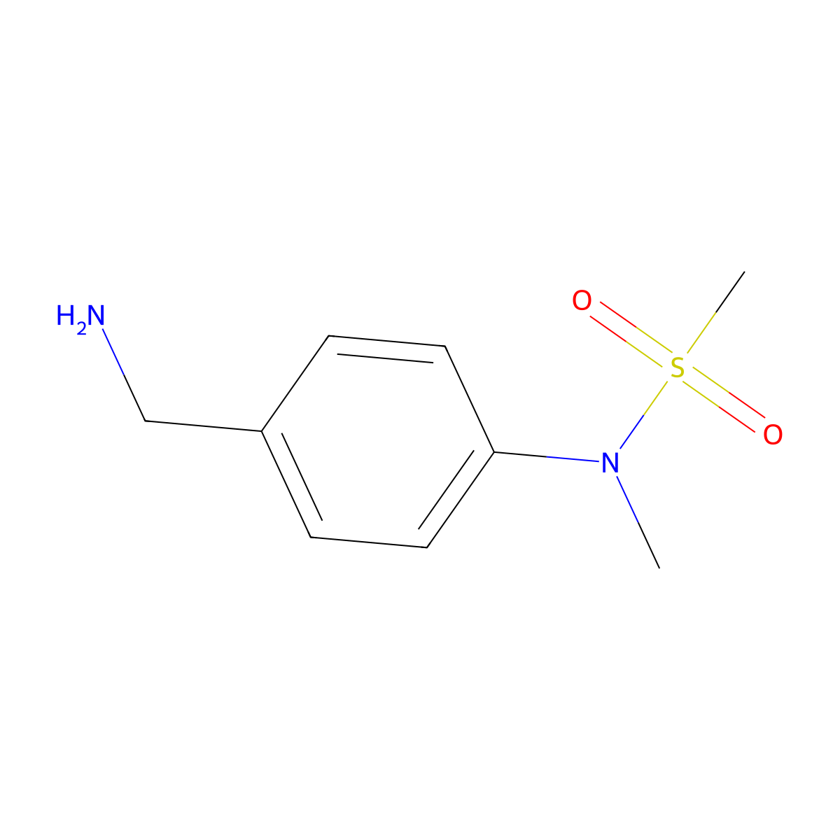 N-[4-(aminomethyl)phenyl]-N-methylmethanesulfonamide molecular structure, CAS 1018519-22-6