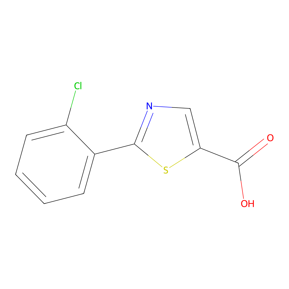 2-(2-Chlorophenyl)-1,3-thiazole-5-carboxylic acid molecular structure, CAS 1018520-26-7