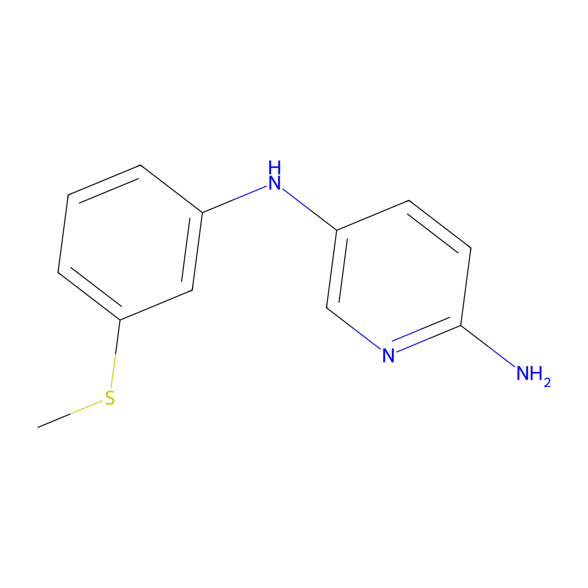 N5-[3-(methylsulfanyl)phenyl]pyridine-2,5-diamine molecular structure, CAS 1018523-30-2