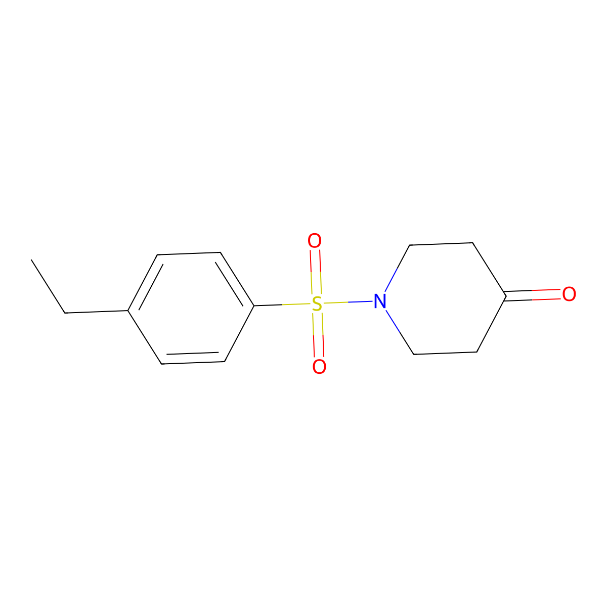 1-[(4-Ethylphenyl)sulfonyl]piperidin-4-one molecular structure, CAS 1018524-26-9