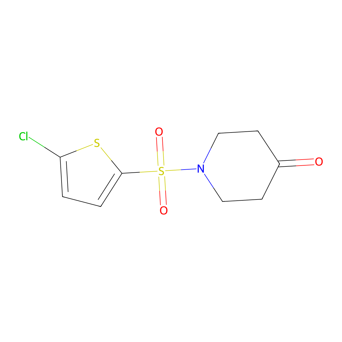 1-[(5-Chloro-2-thienyl)sulfonyl]piperidin-4-one molecular structure, CAS 1018524-44-1