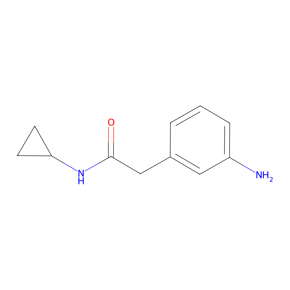 2-(3-aminophenyl)-N-cyclopropylacetamide molecular structure, CAS 1018525-62-6
