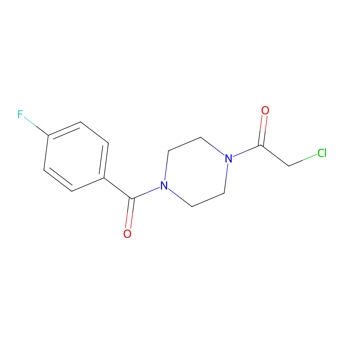 2-Chloro-1-[4-(4-fluoro-benzoyl)-piperazin-1-yl]-ethanone molecular structure, CAS 1018525-90-0