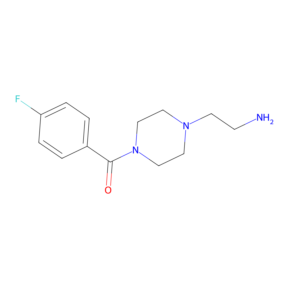 (2-[4-(4-Fluorobenzoyl)piperazin-1-YL]ethyl)amine molecular structure, CAS 1018527-36-0