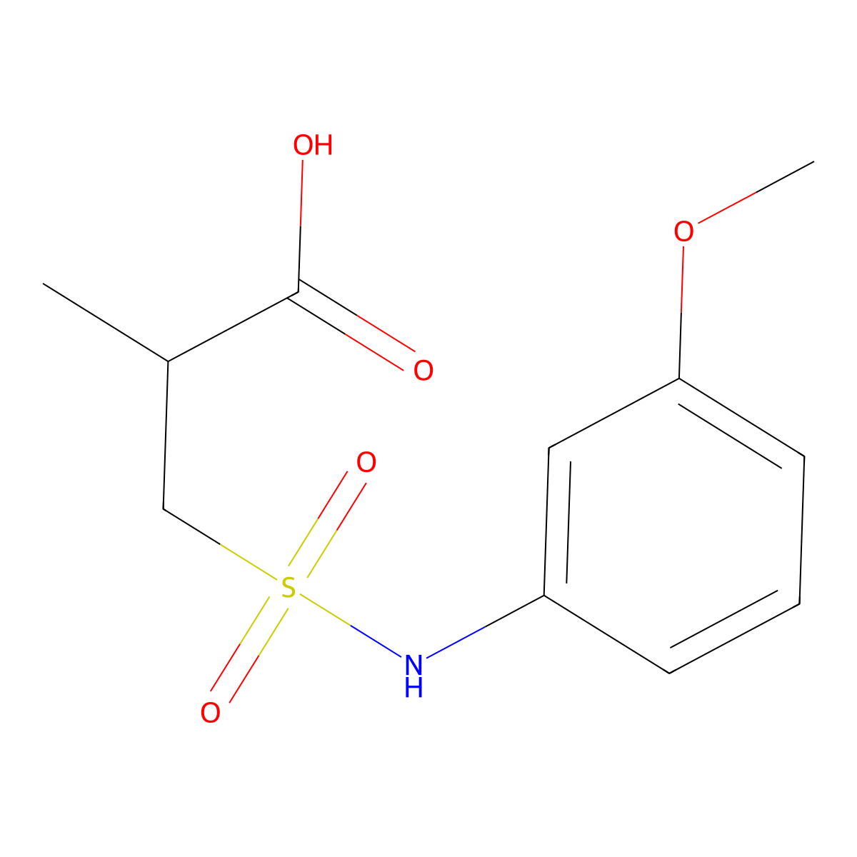 3-[(3-Methoxyanilino)sulfonyl]-2-methylpropanoic acid molecular structure, CAS 1018528-60-3