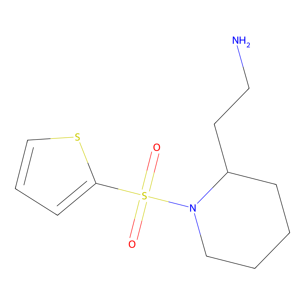 2-(1-(Thiophen-2-ylsulfonyl)piperidin-2-yl)ethanamine molecular structure, CAS 1018529-33-3
