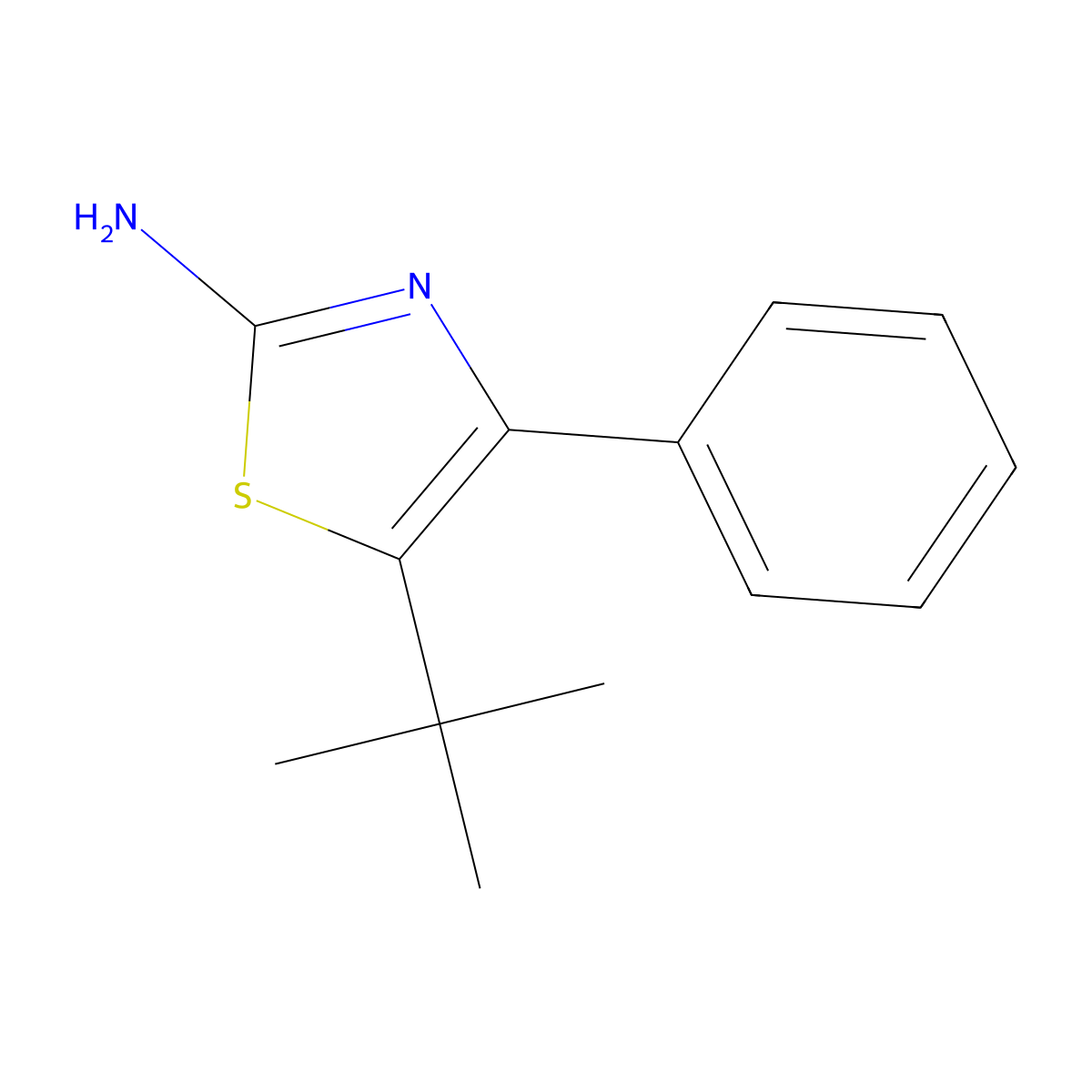 5-Tert-butyl-4-phenyl-1,3-thiazol-2-amine molecular structure, CAS 101853-12-7