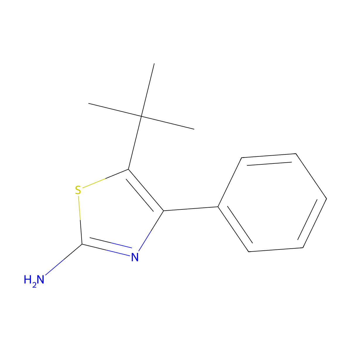 5-Tert-butyl-4-phenyl-1,3-thiazol-2-amine molecular structure, CAS 101853-12-7