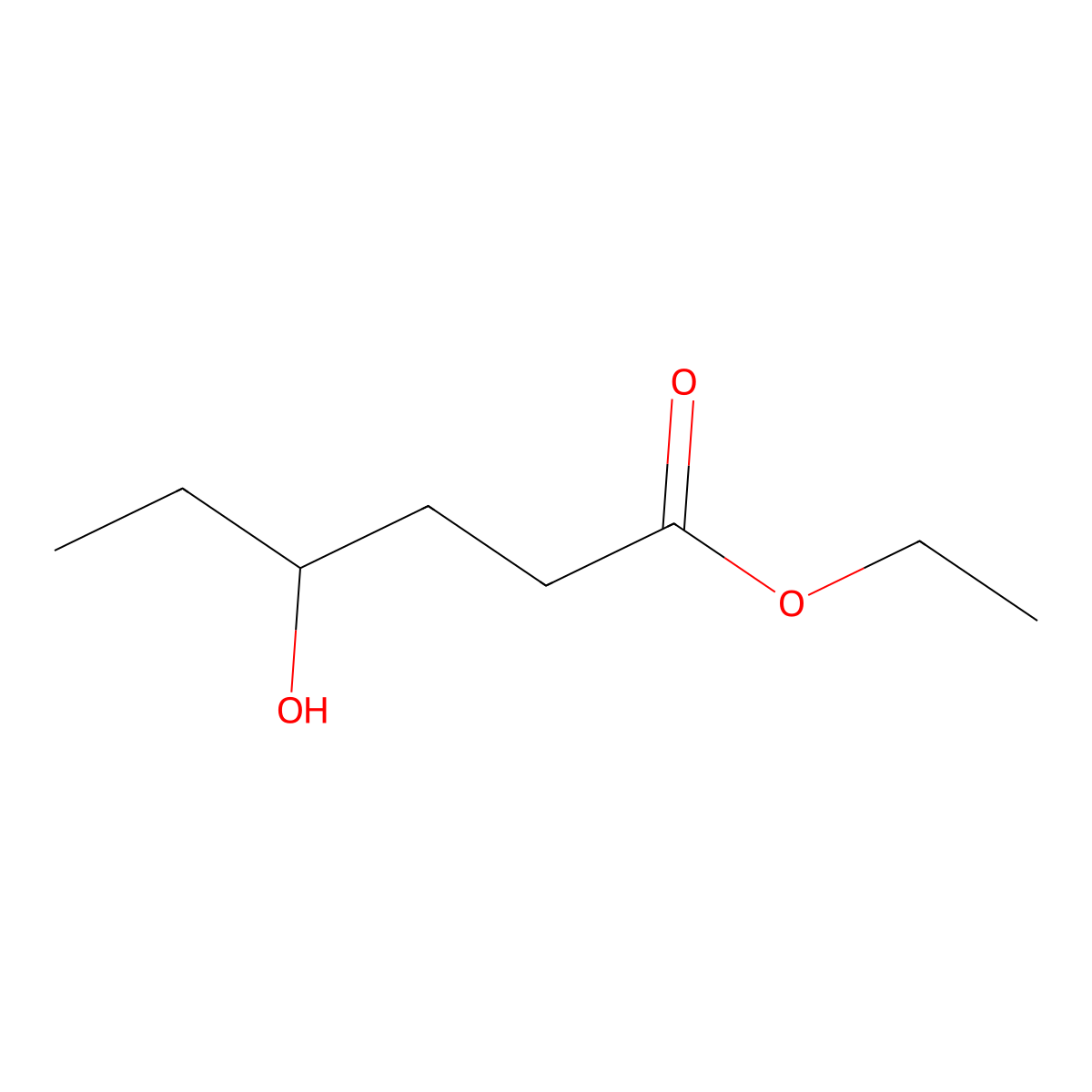 Ethyl 4-hydroxyhexanoate molecular structure, CAS 101853-50-3