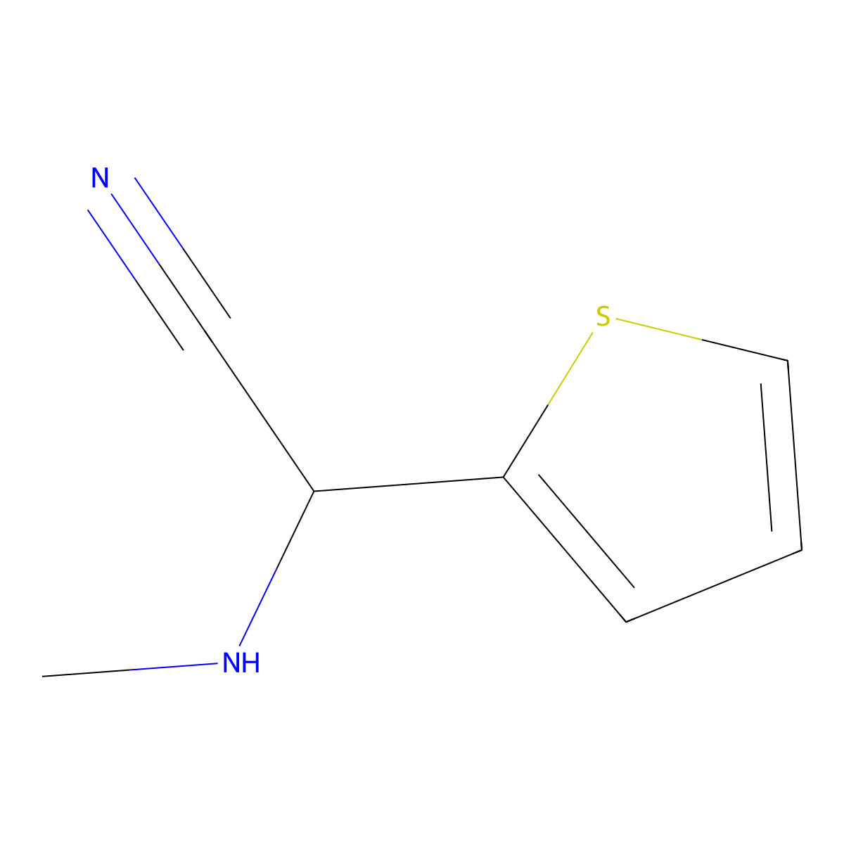 2-(Methylamino)-2-(thiophen-2-yl)acetonitrile molecular structure, CAS 1018530-10-3