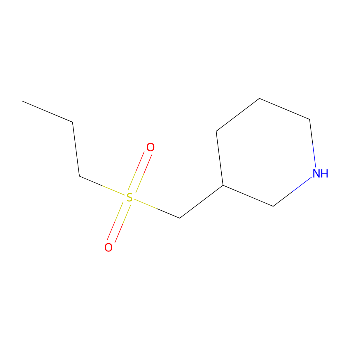 3-((Propylsulfonyl)methyl)piperidine molecular structure, CAS 1018533-11-3