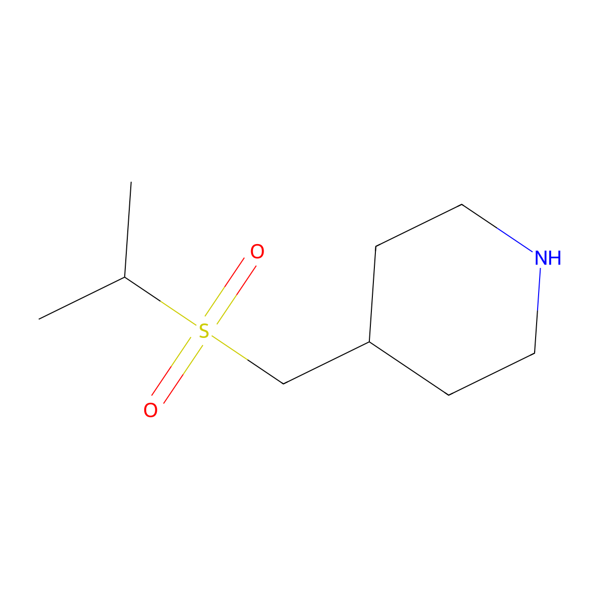 4-((Isopropylsulfonyl)methyl)piperidine molecular structure, CAS 1018533-19-1