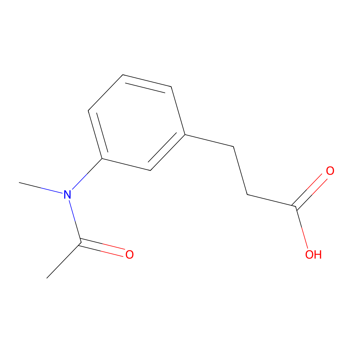 3-[3-(N-methylacetamido)phenyl]propanoic acid molecular structure, CAS 1018534-61-6