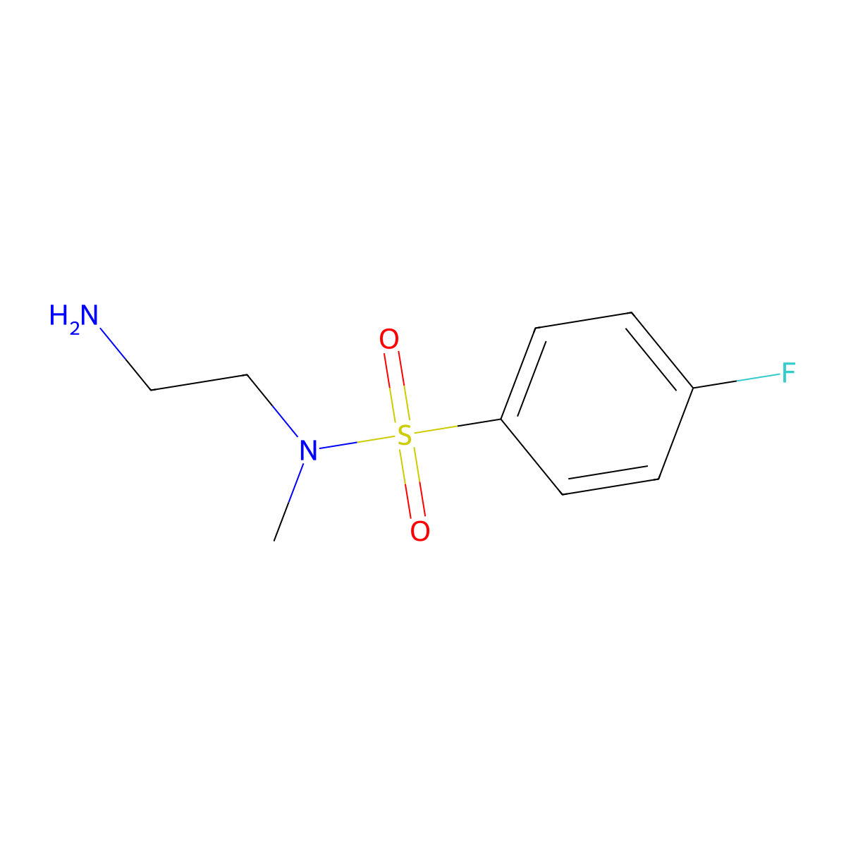 N-(2-Aminoethyl)-4-fluoro-N-methylbenzene-1-sulfonamide molecular structure, CAS 1018536-49-6