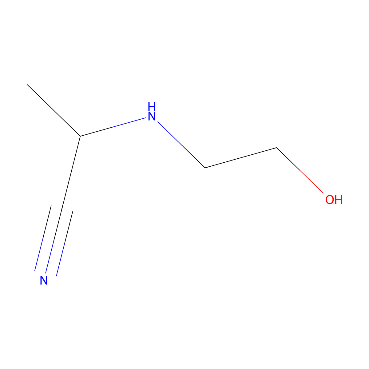 2-[(2-Hydroxyethyl)amino]propanenitrile molecular structure, CAS 1018539-22-4