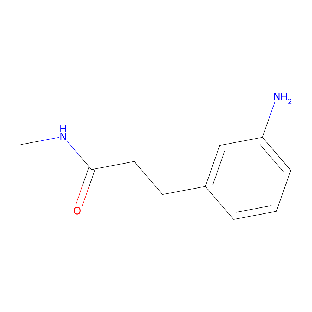 3-(3-aminophenyl)-N-methylpropanamide molecular structure, CAS 1018542-66-9