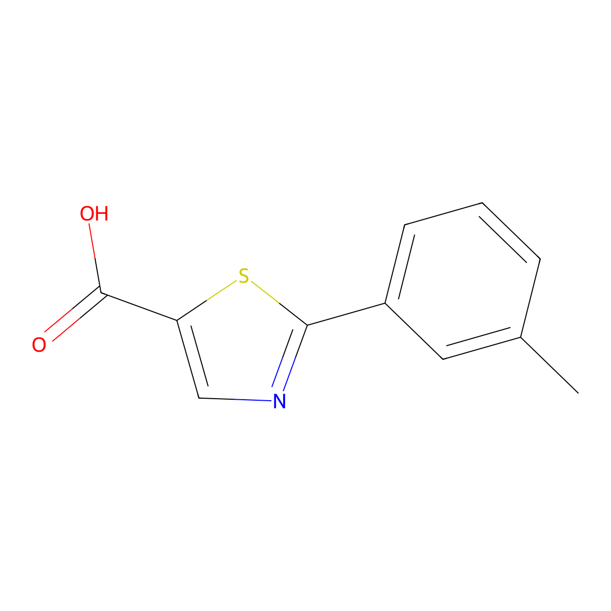 2-(3-Methylphenyl)-1,3-thiazole-5-carboxylic acid molecular structure, CAS 1018545-31-7