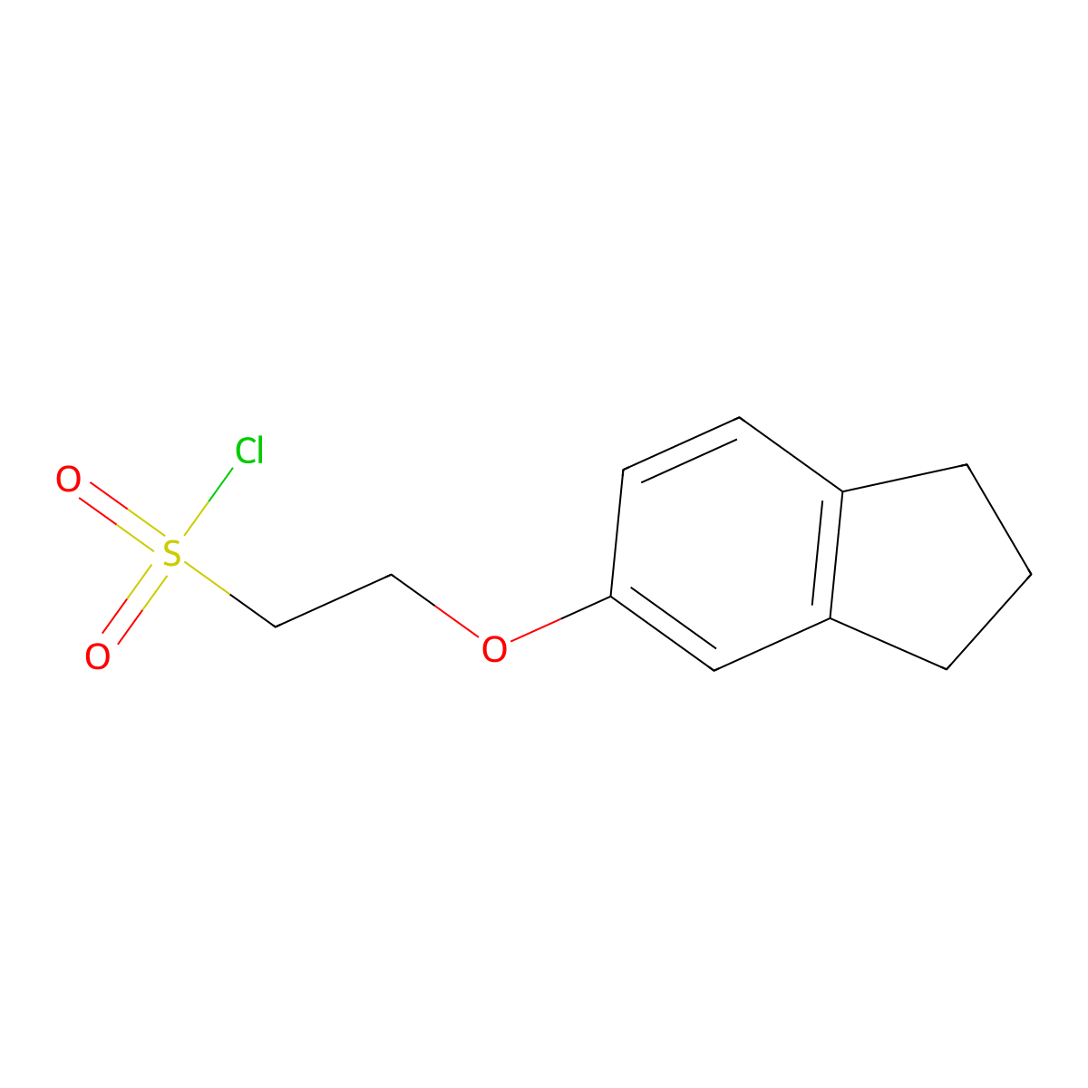 2-(2,3-dihydro-1H-inden-5-yloxy)ethane-1-sulfonyl chloride molecular structure, CAS 1018548-43-0