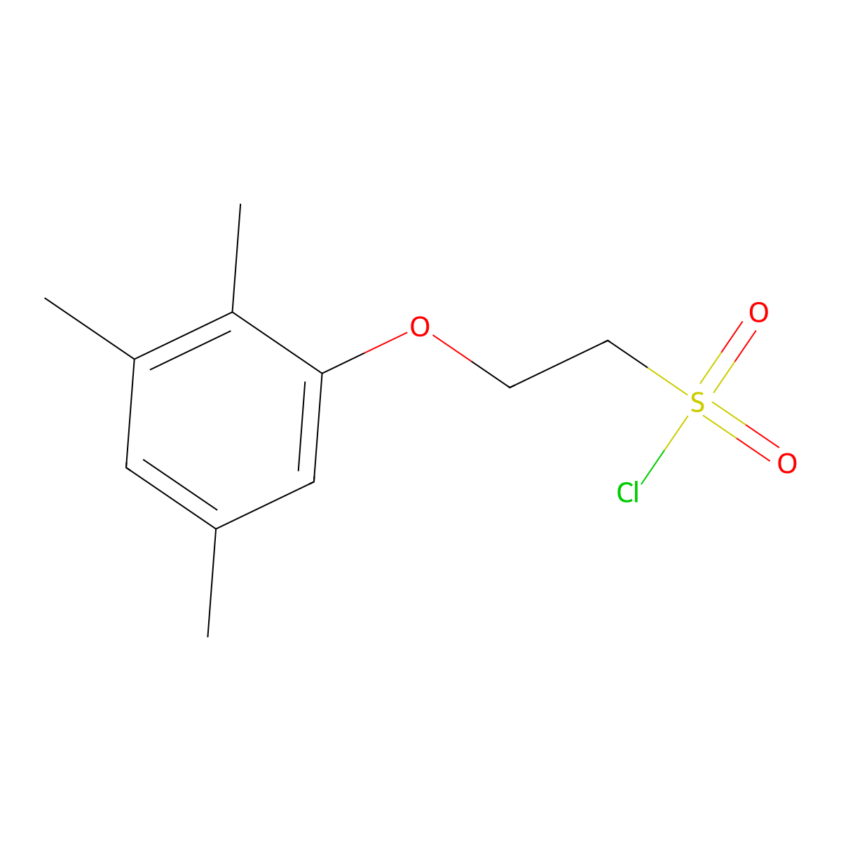 2-(2,3,5-Trimethylphenoxy)ethane-1-sulfonyl chloride molecular structure, CAS 1018548-47-4