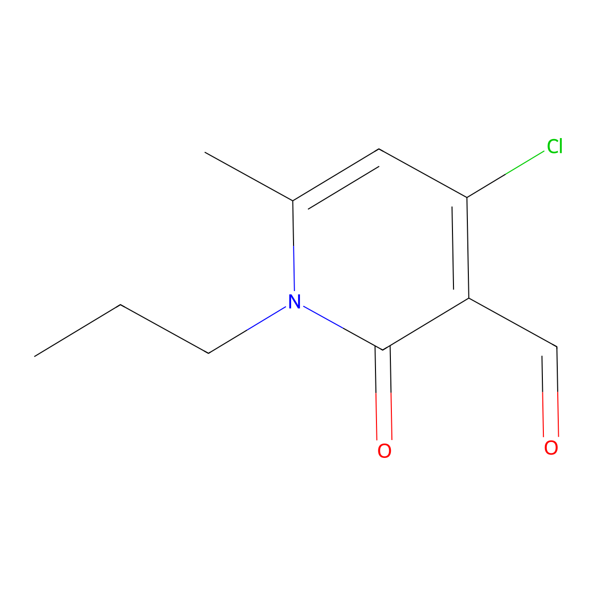 4-Chloro-6-methyl-2-oxo-1-propyl-1,2-dihydropyridine-3-carbaldehyde molecular structure, CAS 1018550-97-4