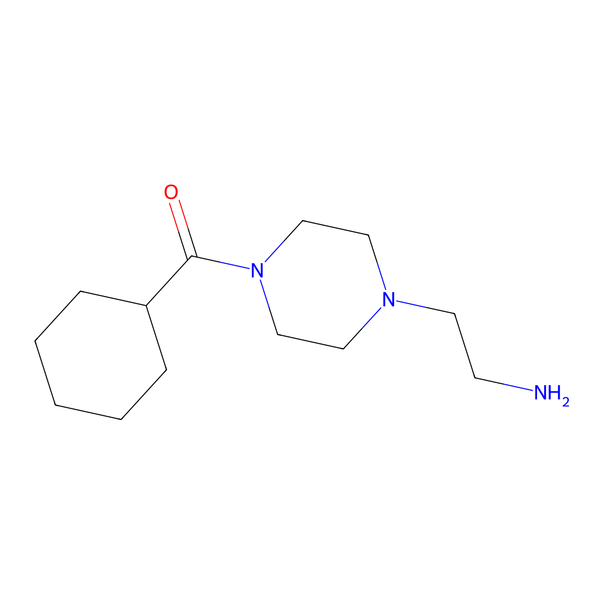 2-(4-Cyclohexanecarbonylpiperazin-1-yl)ethan-1-amine molecular structure, CAS 1018552-50-5