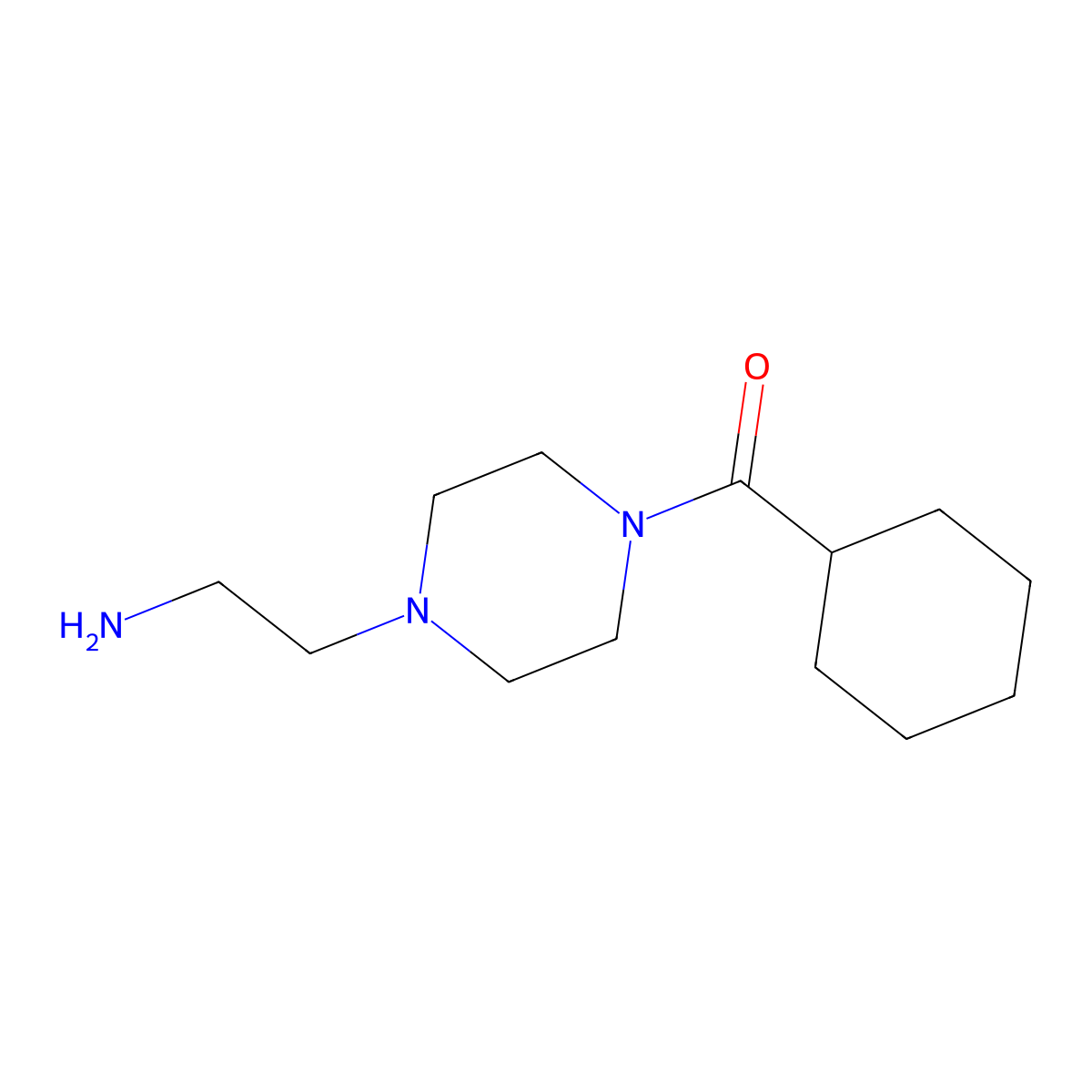 2-(4-Cyclohexanecarbonylpiperazin-1-yl)ethan-1-amine molecular structure, CAS 1018552-50-5